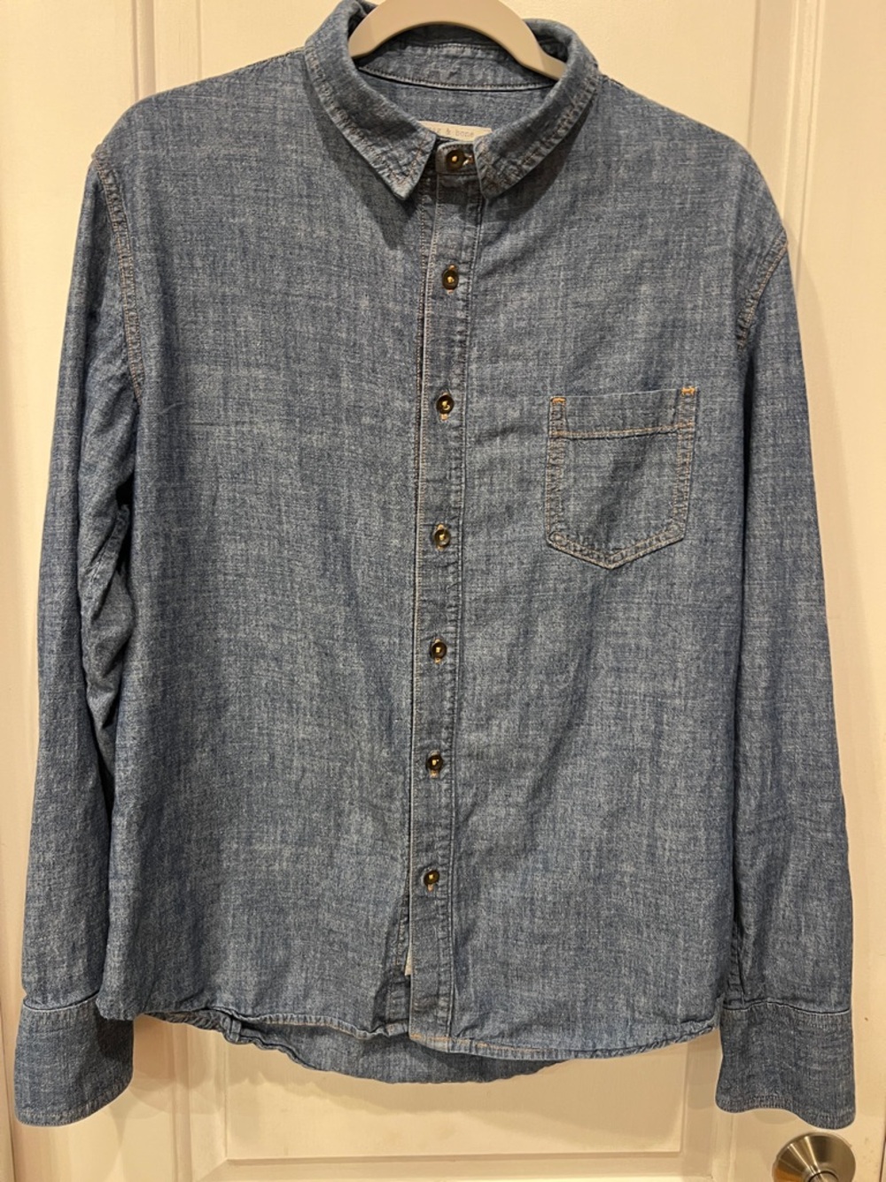 rag & bone Light Blue Chambray Button-Down Shirt